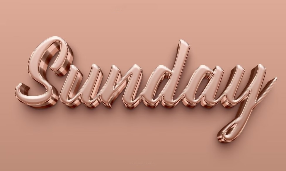 beige Sunday 3d text