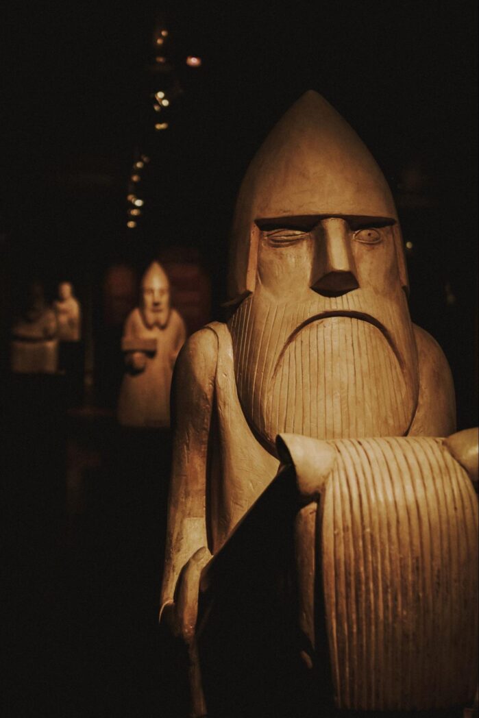 Old Viking statue of the god Odin, the Allfather