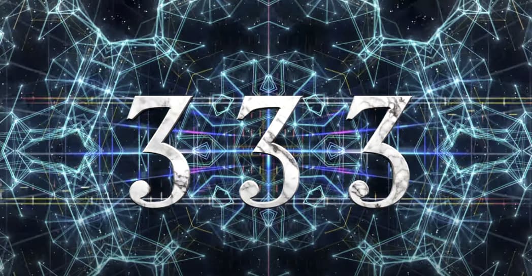 Dark background with glowing lines and the prominently displayed number '333'